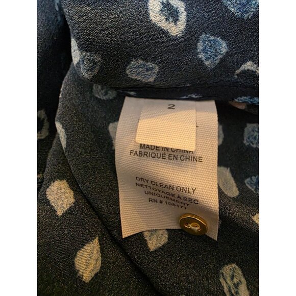 Ulla Johnson Blue Silk Tassel Tie Ruffle Printed Sleevless Blouse Top 2 - Picture 5 of 5